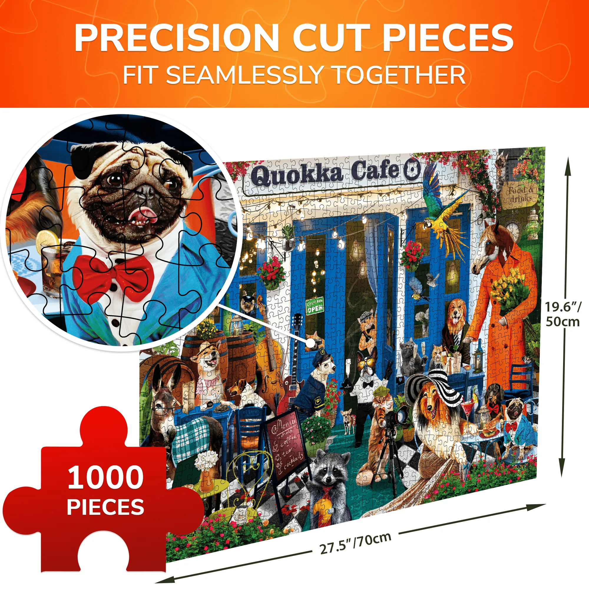 1000 Pcs Jigsaw Puzzle for Adults | Animals in Cafe