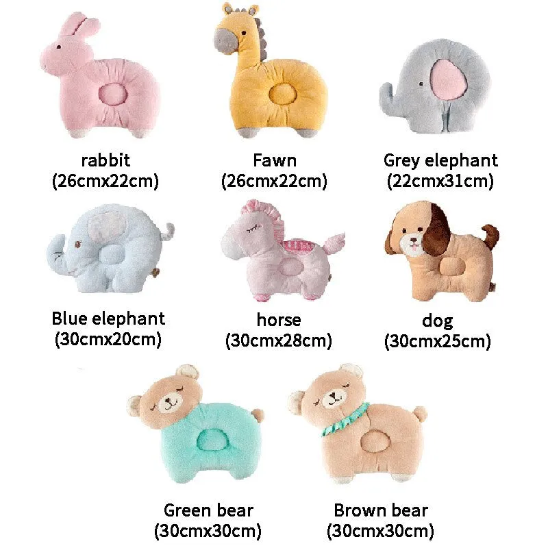 1Pcs Baby Newborn Pillows Lovely Animal Pattern Baby Shape Pillow Anti-rollover Baby Headrest Pillow Pad Nursing Sleep Support