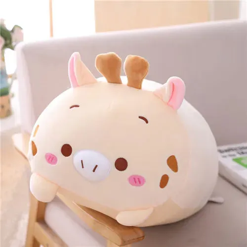 20-85cm Cute Animal Dinosaur Pig Cat Bear Plush Toy Soft Cartoon Panda Hamster Elephant Stuffed Doll Baby Sleep Pillow Kids Gift