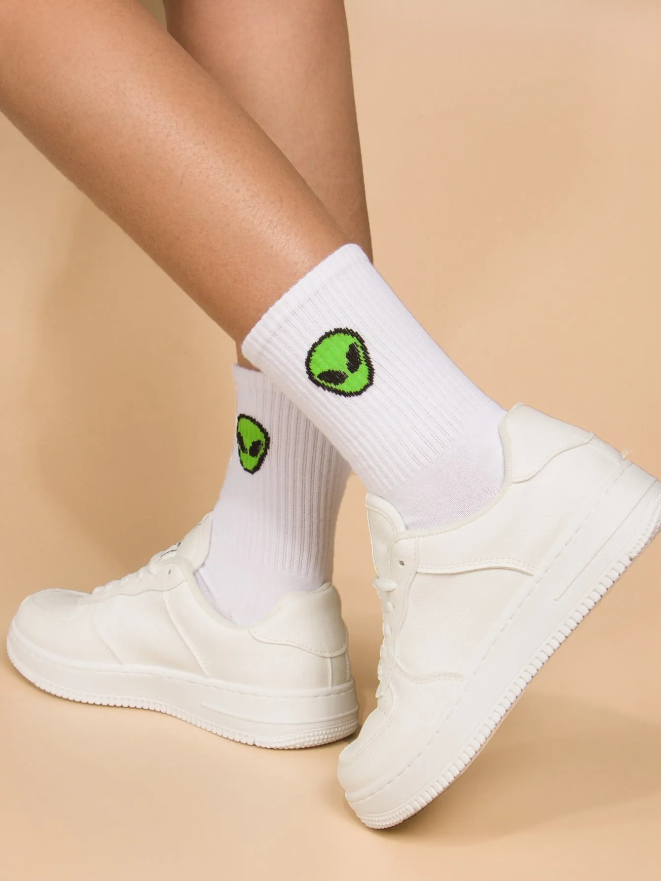 2pairs Alien Crew Socks for Women Fun Socks Funky Socks Novelty Socks