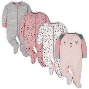 4-Pack Baby Girls Bear Sleep 'N Plays