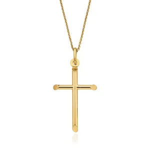 9ct Yellow Gold 26mm Polished Cross Pendant