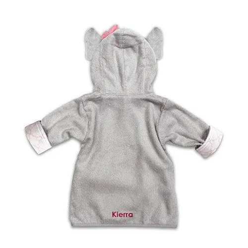 ANIMAL FACE HOODED BATHROBE - GREY ELEPHANT