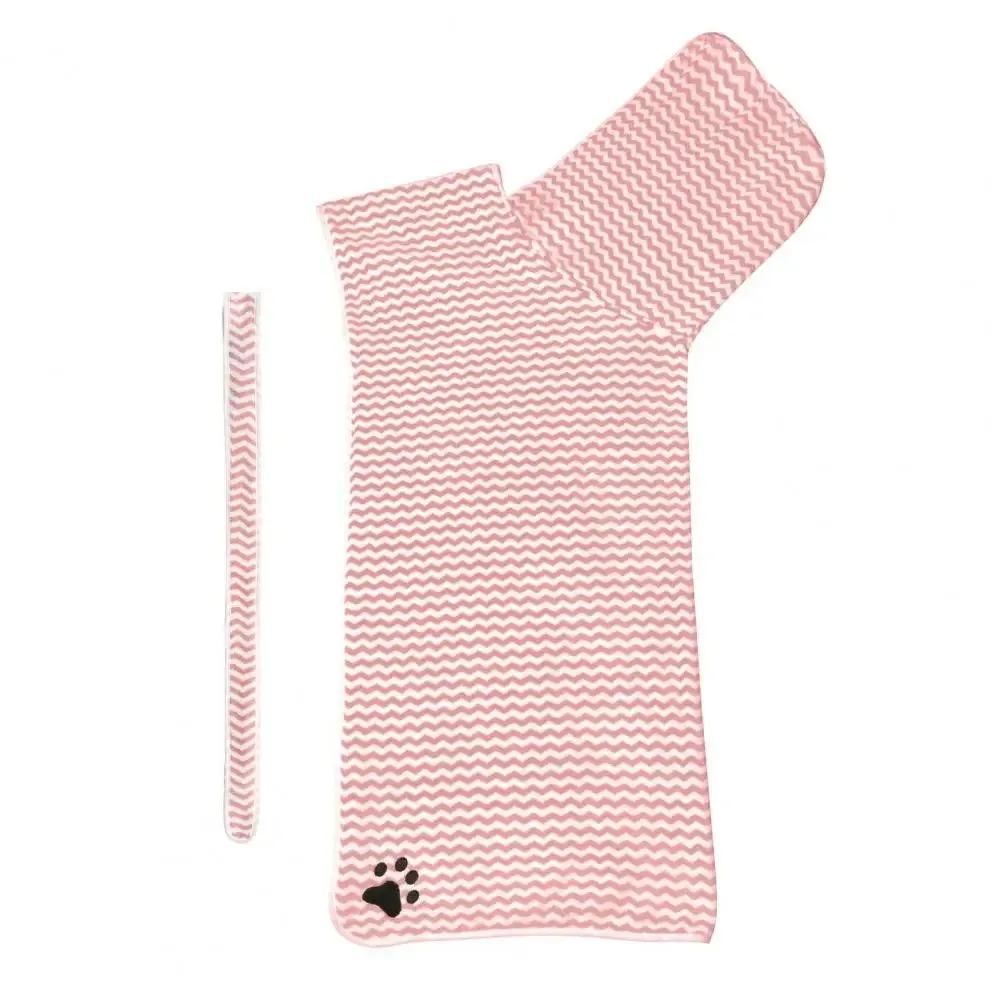 Anniepaw Soft Striped Pet Towel with Embroidery