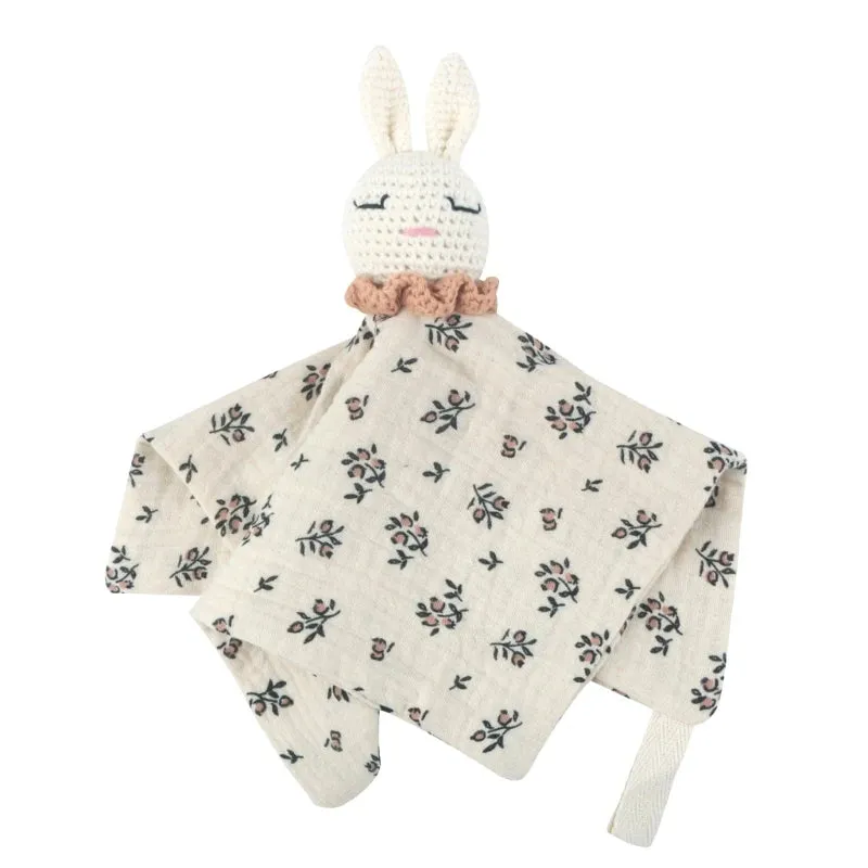 Baby Infant Animal Soothe Appease Towel Lovely Knitted Rabbit Appease for Newbrons Cotton Soft Comforting Towel