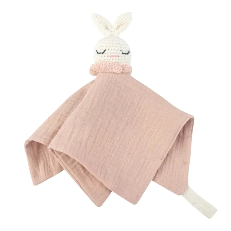 Baby Infant Animal Soothe Appease Towel Lovely Knitted Rabbit Appease for Newbrons Cotton Soft Comforting Towel