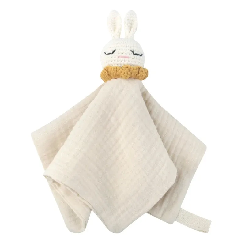 Baby Infant Animal Soothe Appease Towel Lovely Knitted Rabbit Appease for Newbrons Cotton Soft Comforting Towel