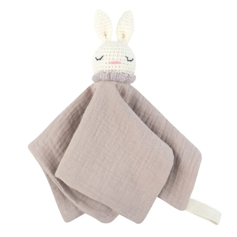 Baby Infant Animal Soothe Appease Towel Lovely Knitted Rabbit Appease for Newbrons Cotton Soft Comforting Towel