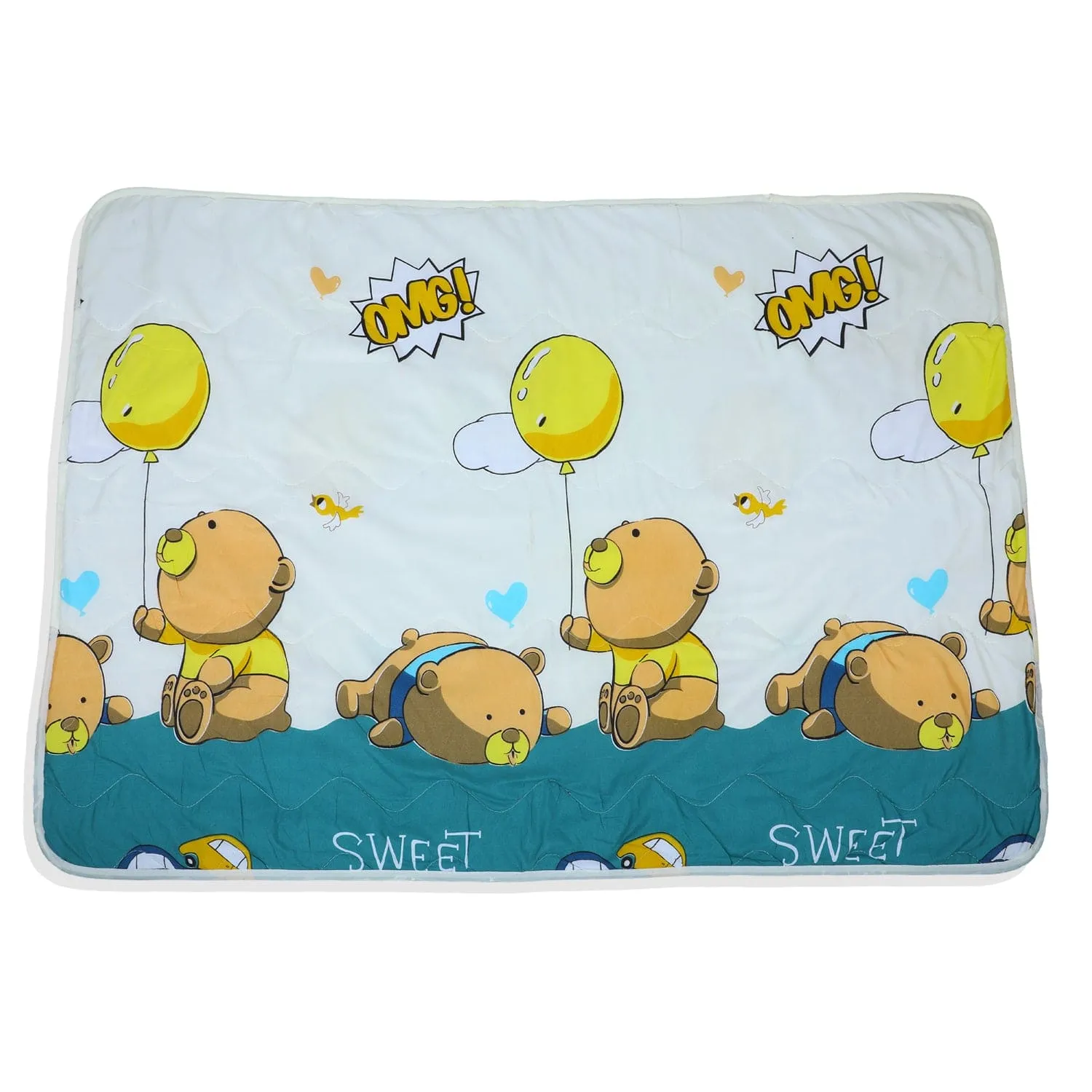 Baby Moo Bear Party Soft Quilted Premium Reversible Blanket - White