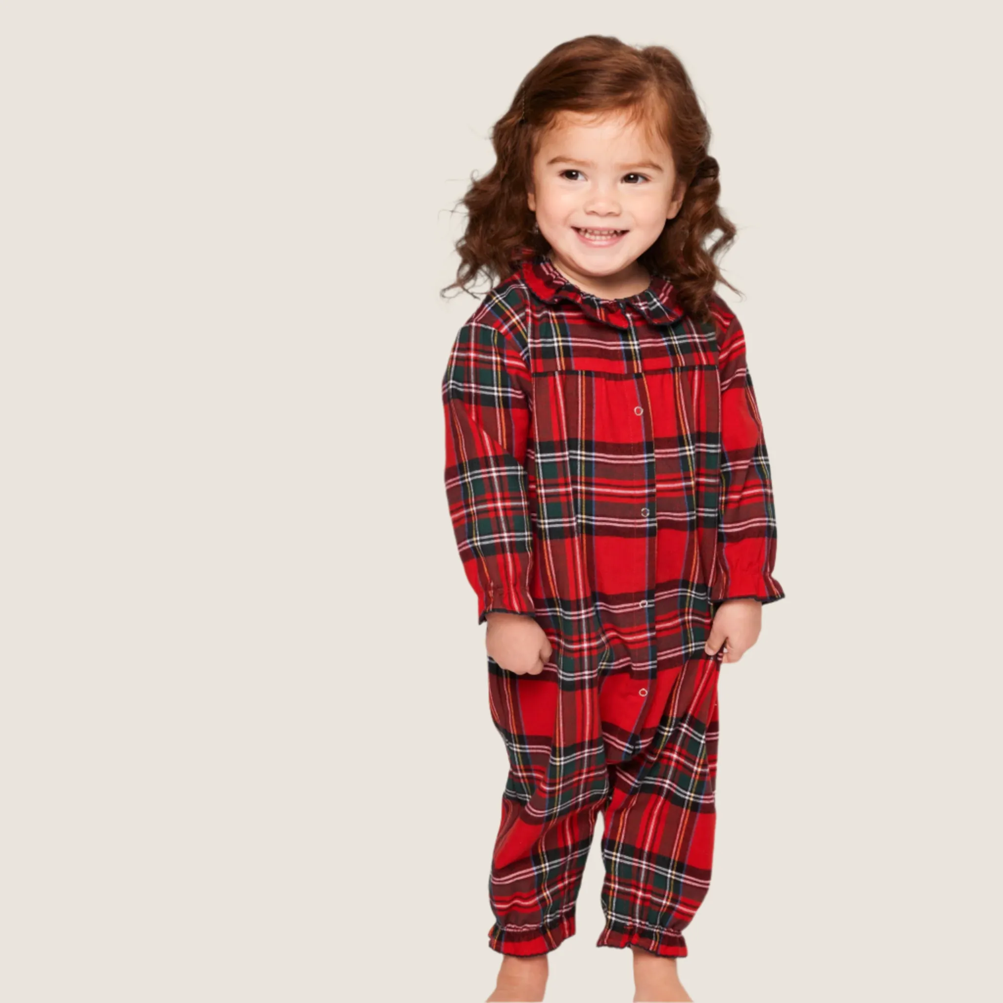 Baby's Twill Madeline Romper in Imperial Tartan