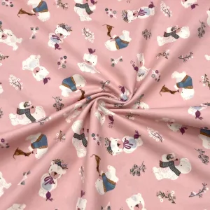 Bear's Day Pink | Winter Days | Cotton Flannel