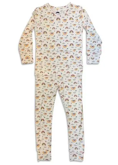 Bird & Bean 2 Piece Pj Set - Rainbow