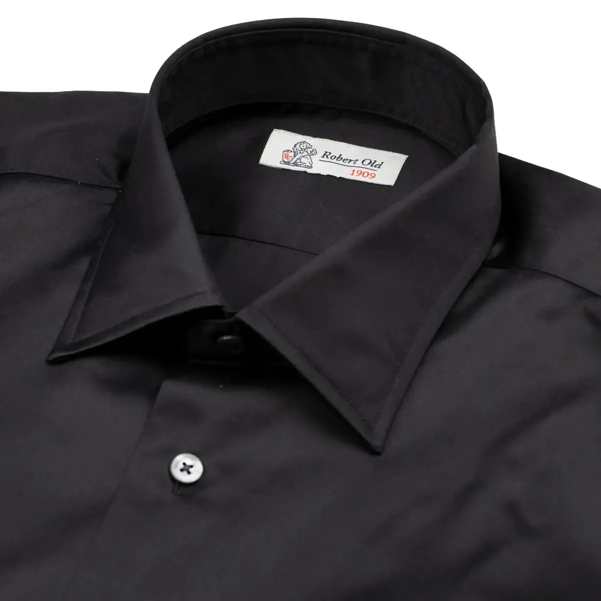 Black Satin Cotton Shirt