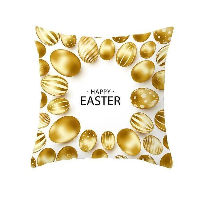 Bunny Easter Eggs Cotton Pillowcase