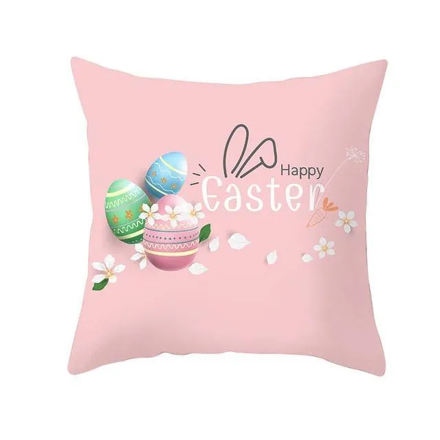 Bunny Easter Eggs Cotton Pillowcase