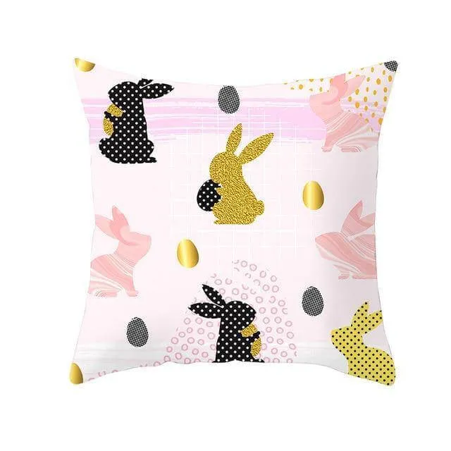 Bunny Easter Eggs Cotton Pillowcase