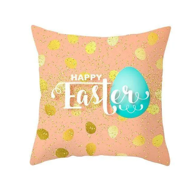 Bunny Easter Eggs Cotton Pillowcase