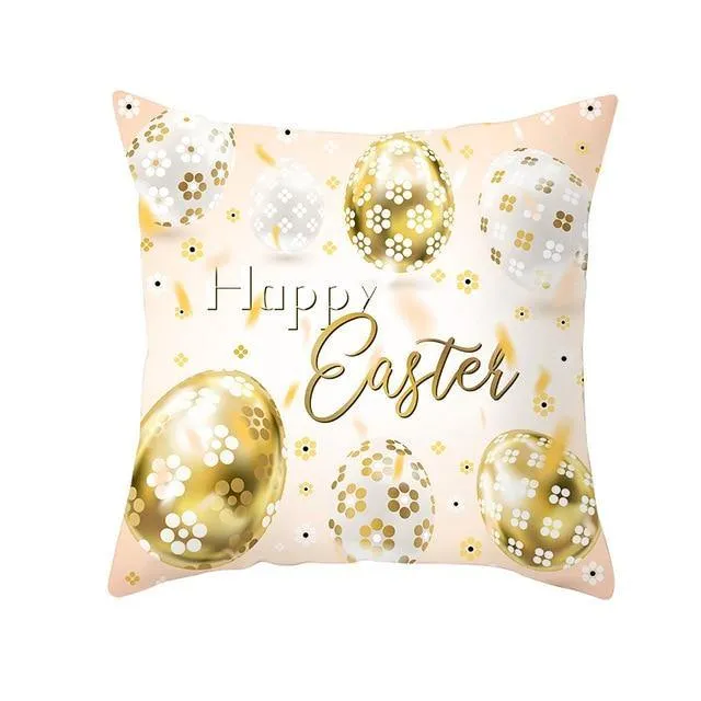 Bunny Easter Eggs Cotton Pillowcase