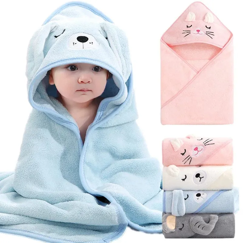 Cartoon Animal Baby Bathrobe Hoodie Towel