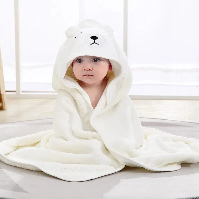 Cartoon Animal Baby Bathrobe Hoodie Towel