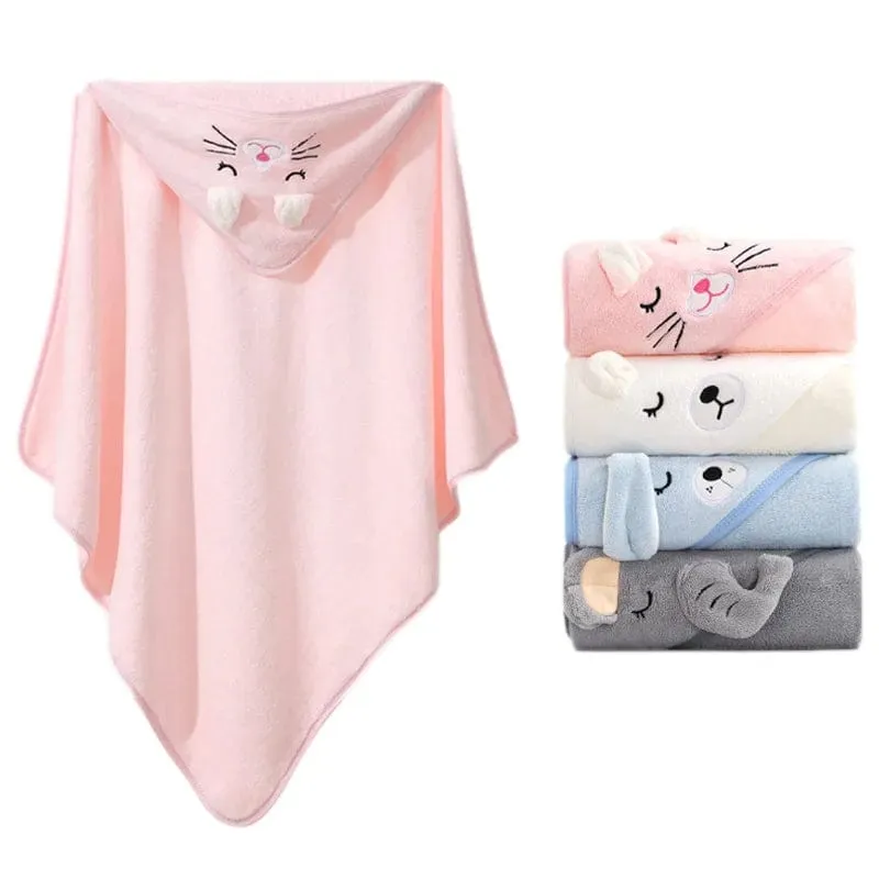 Cartoon Animal Baby Bathrobe Hoodie Towel