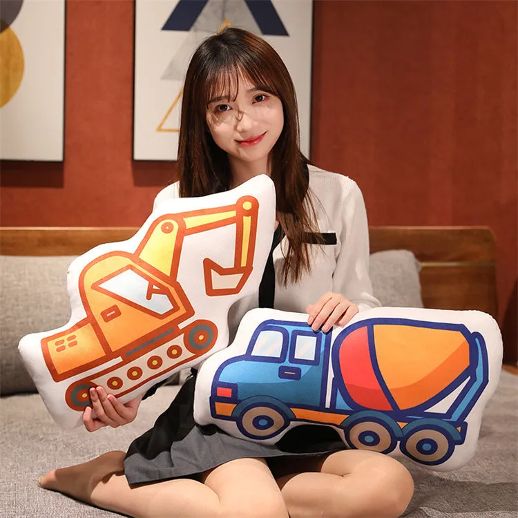 Cartoon Stuffed Vehicle Pillow | Excavator