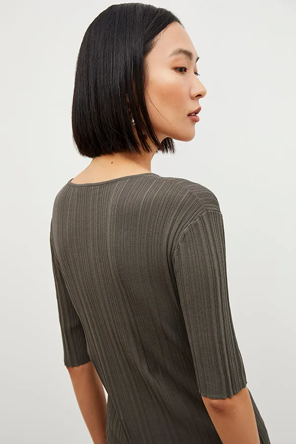 Charli Top - Textured Knit :: Light Ash