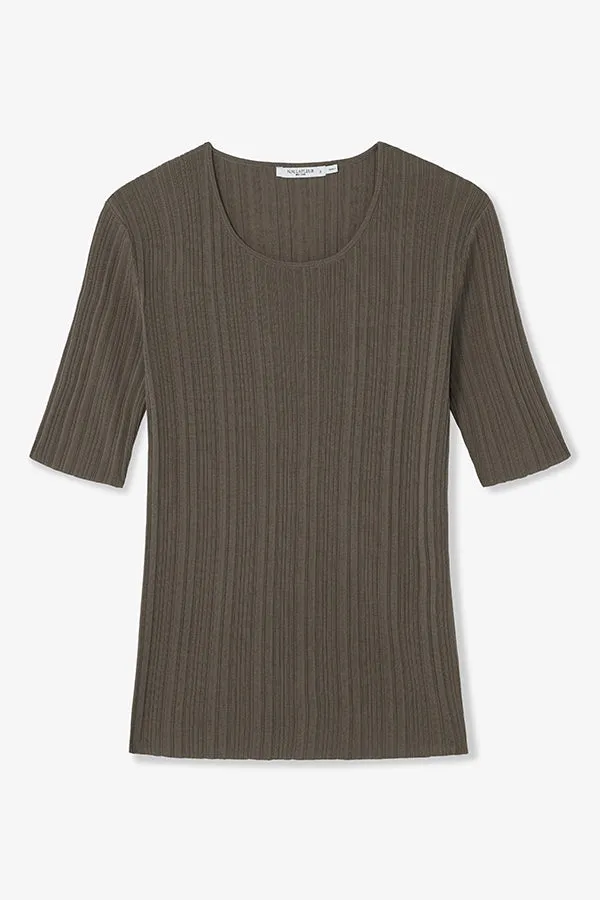 Charli Top - Textured Knit :: Light Ash