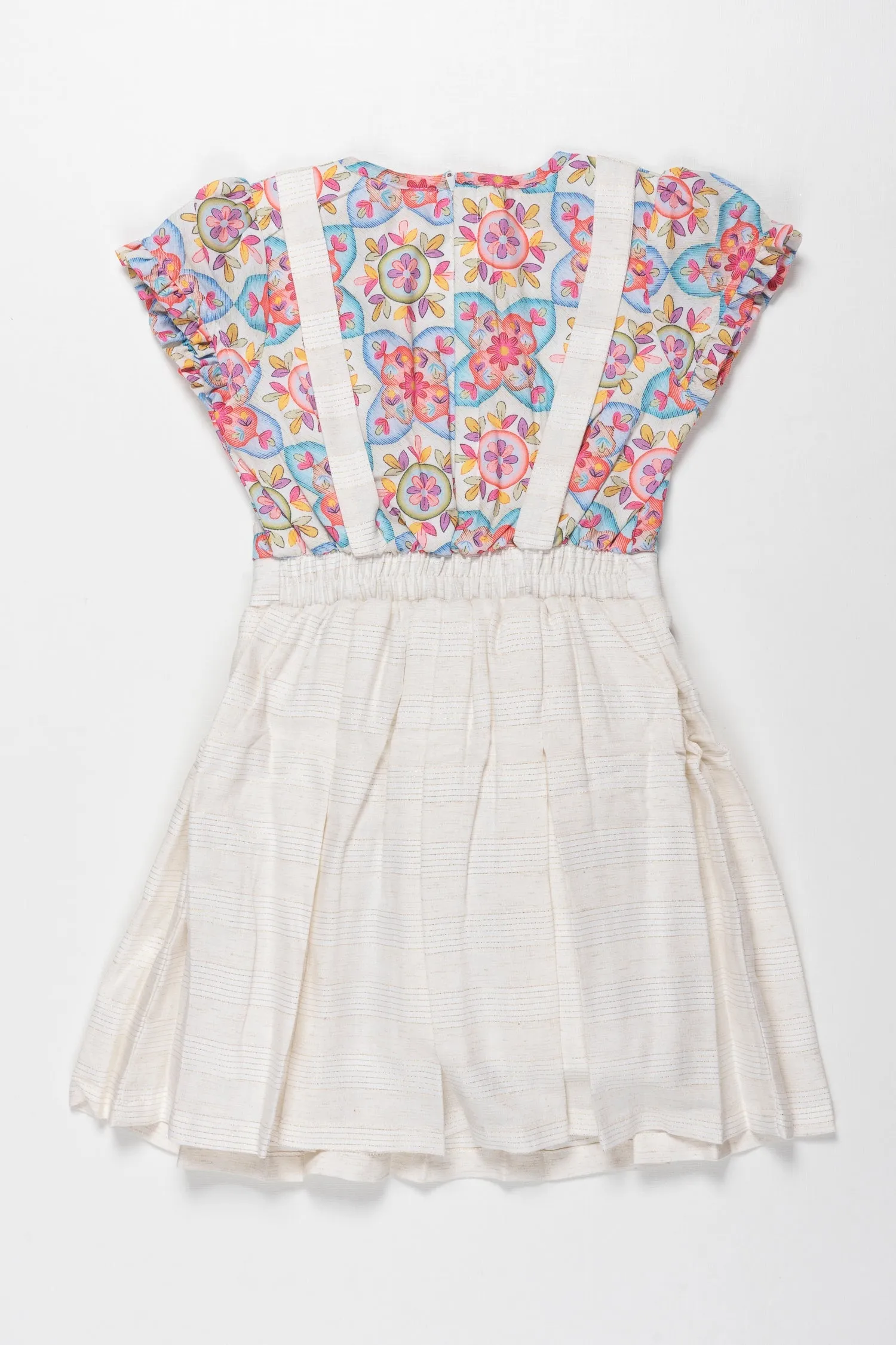 Charming Floral Accent Cotton Frock for Girls - Fresh and Playful