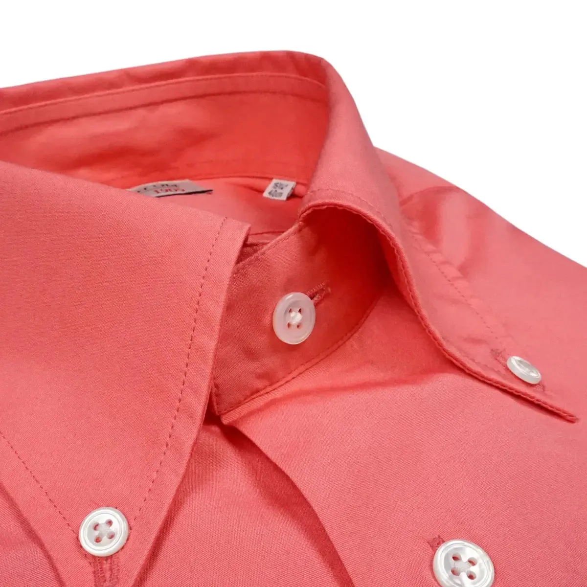 Coral Pink Supraluxe Swiss Cotton Poplin Long Sleeve Shirt