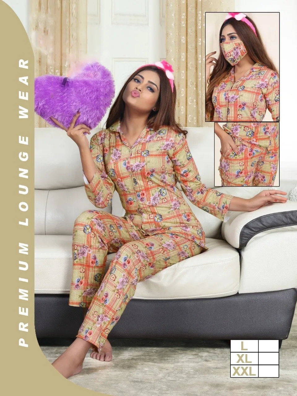 Designer Cotton Night suit Set for Women with Pockets