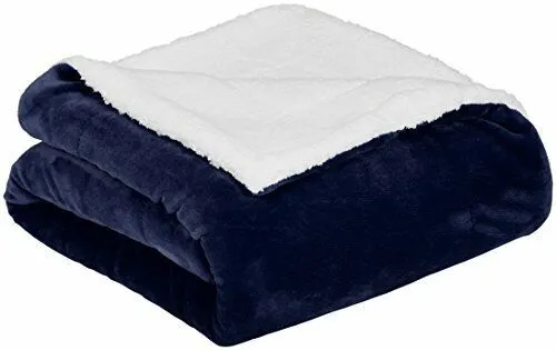 Double-side Flannel Heated Electric Throw Rug Blanket Fast Heating Warm Washable BLUE