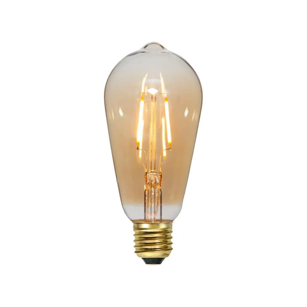 ENERJ 8.5W ST64 E27 Edison Screw Smart WiFi Filament Lamp, LED Light Bulb, CCT Changing & Dimmable Amber Retro Style Filament Decorative Bulb