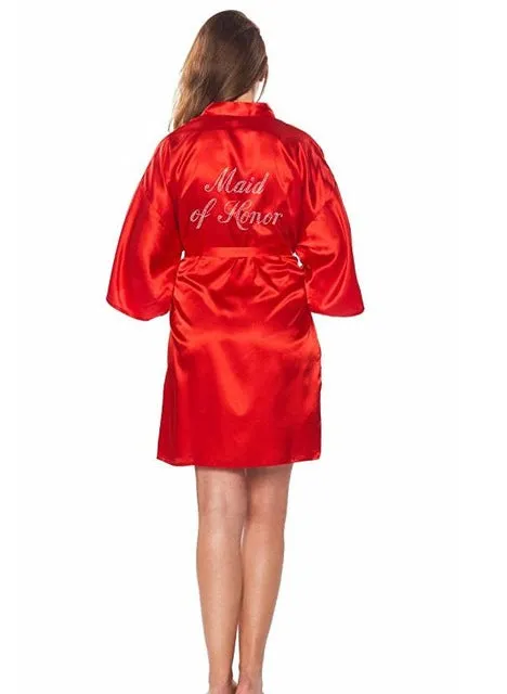 Fashion Silk Bridesmaid Bride Robe Sexy Women Short Satin Wedding Kimono Robes Sleepwear Nightgown Dress Woman Bathrobe Pajamas