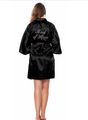 Fashion Silk Bridesmaid Bride Robe Sexy Women Short Satin Wedding Kimono Robes Sleepwear Nightgown Dress Woman Bathrobe Pajamas