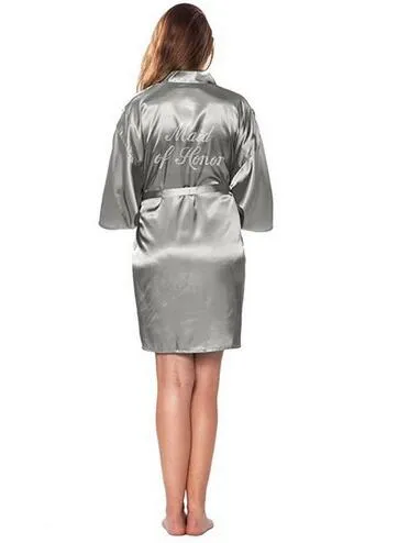 Fashion Silk Bridesmaid Bride Robe Sexy Women Short Satin Wedding Kimono Robes Sleepwear Nightgown Dress Woman Bathrobe Pajamas