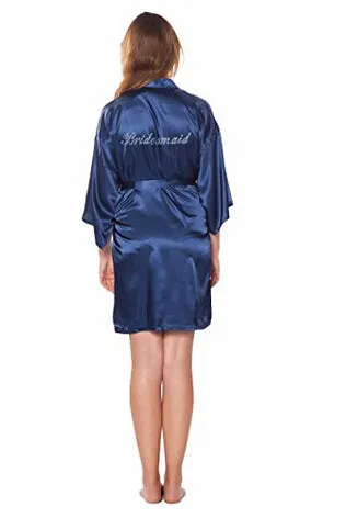 Fashion Silk Bridesmaid Bride Robe Sexy Women Short Satin Wedding Kimono Robes Sleepwear Nightgown Dress Woman Bathrobe Pajamas