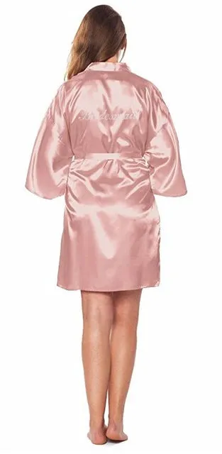 Fashion Silk Bridesmaid Bride Robe Sexy Women Short Satin Wedding Kimono Robes Sleepwear Nightgown Dress Woman Bathrobe Pajamas