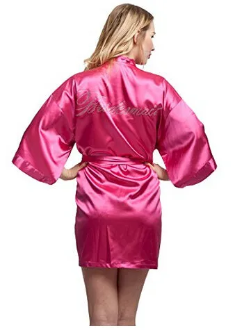 Fashion Silk Bridesmaid Bride Robe Sexy Women Short Satin Wedding Kimono Robes Sleepwear Nightgown Dress Woman Bathrobe Pajamas