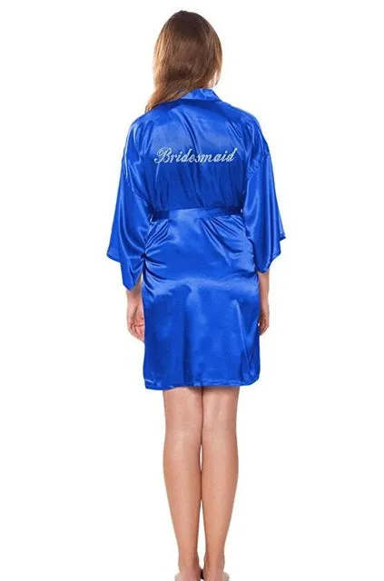 Fashion Silk Bridesmaid Bride Robe Sexy Women Short Satin Wedding Kimono Robes Sleepwear Nightgown Dress Woman Bathrobe Pajamas