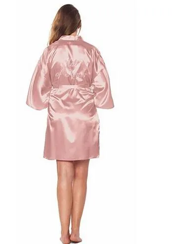 Fashion Silk Bridesmaid Bride Robe Sexy Women Short Satin Wedding Kimono Robes Sleepwear Nightgown Dress Woman Bathrobe Pajamas