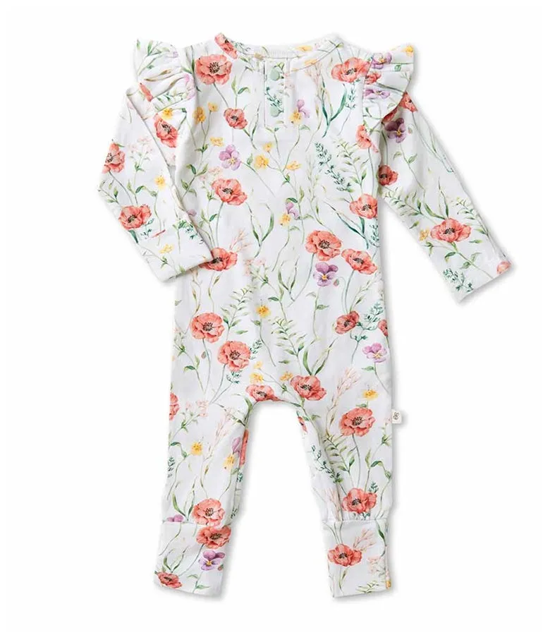 Girl's Meadow Organic-cotton Growsuit