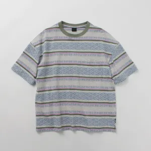 GOHEMP / Wide Slit T-Shirt Hemp Leaf Jacquard