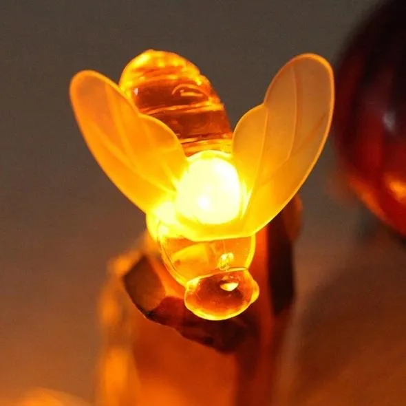 Honey Bee Fairy String Lights, Plug in String Lights 16 LED, 3 Meters Warm White Lights