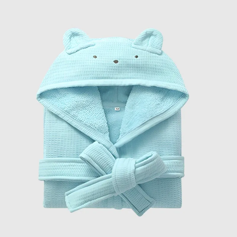 Kids Cotton Towel Material Long Sleeved Bathrobe