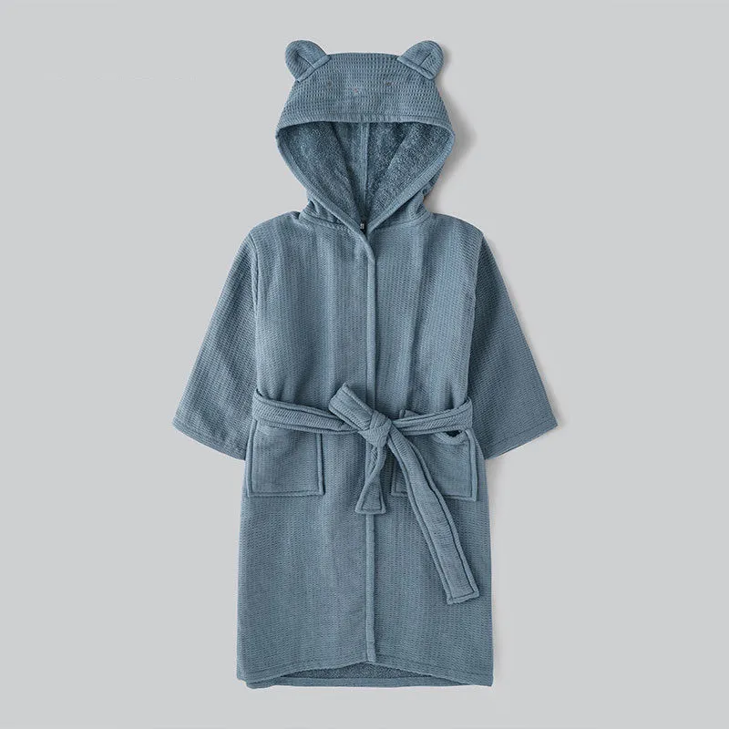 Kids Cotton Towel Material Long Sleeved Bathrobe