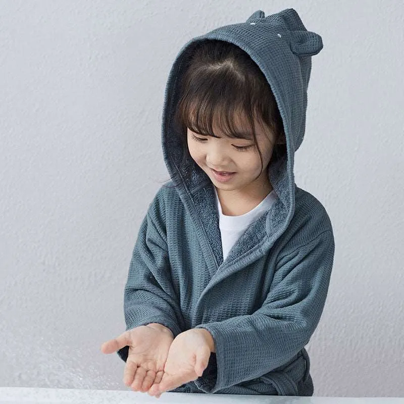 Kids Cotton Towel Material Long Sleeved Bathrobe