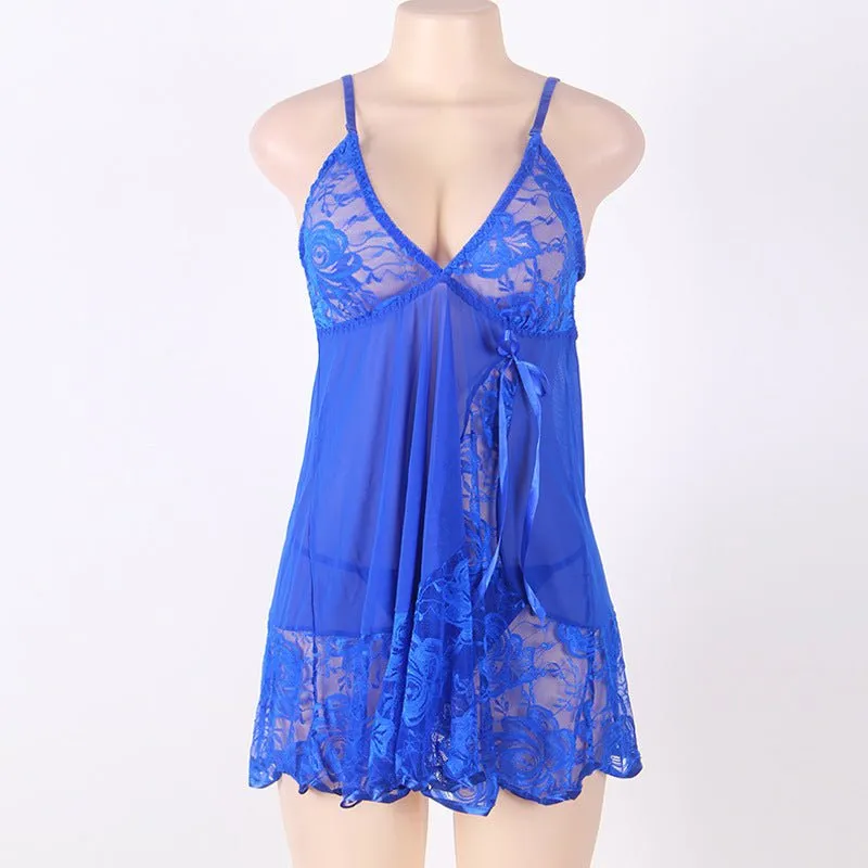 Lingerie Nightgown Sexy Women Underwear with G-string Fitness Lace Babydoll Dress Plus Size Sexy Lingerie