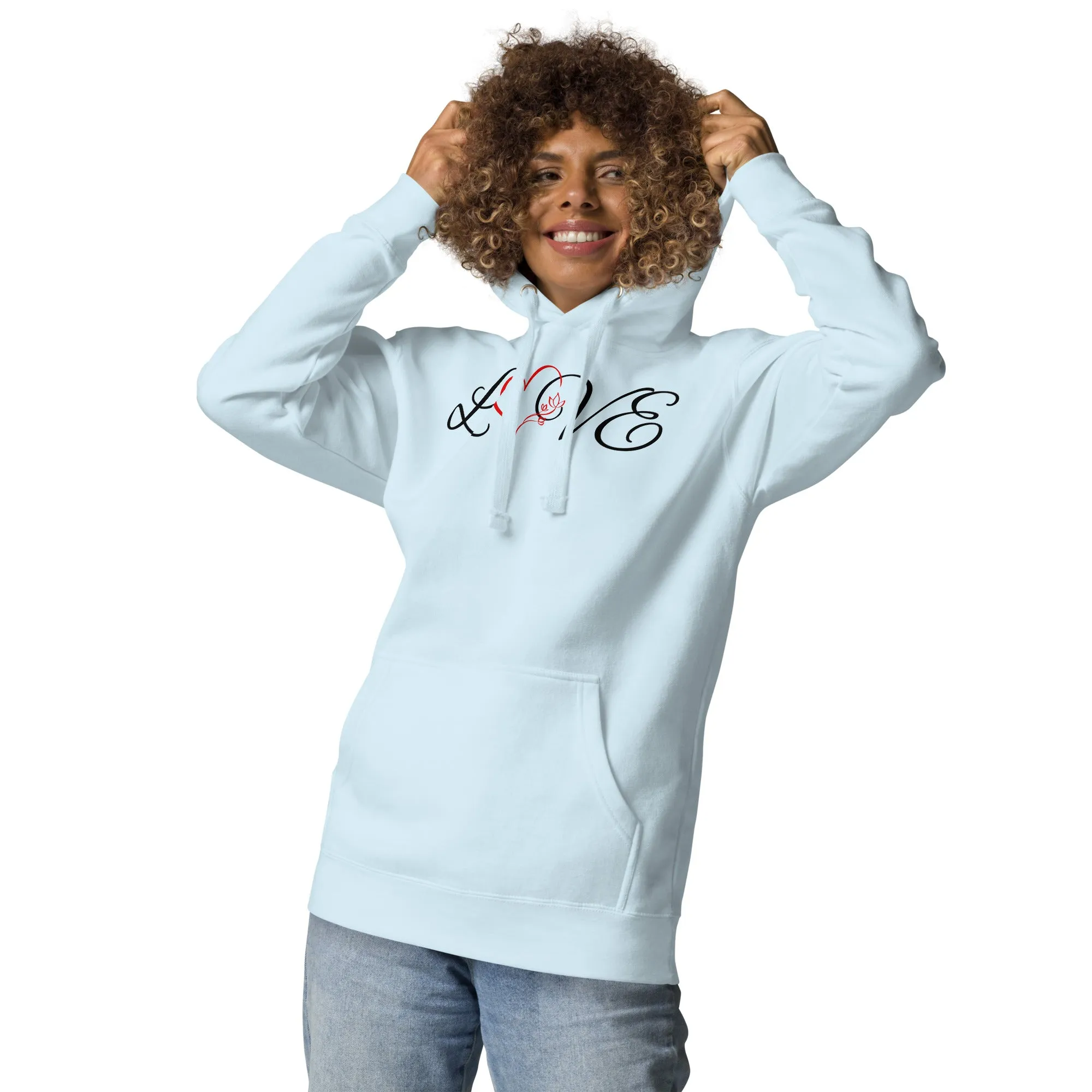 Love Red Heart - Unisex Hoodie, comfy, cozy, soft, cute, fun