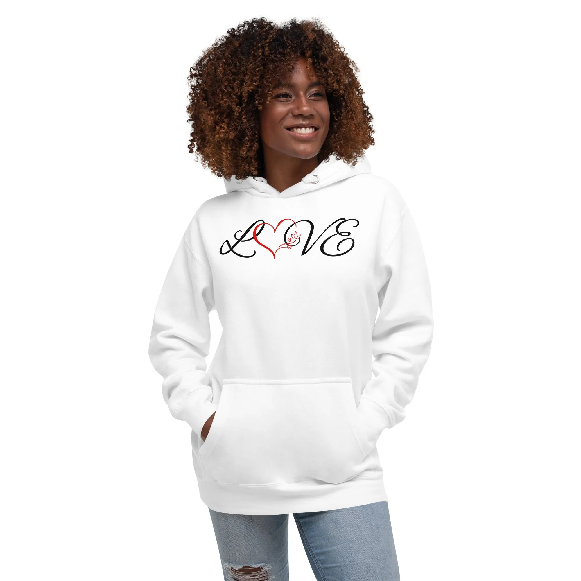 Love Red Heart - Unisex Hoodie, comfy, cozy, soft, cute, fun